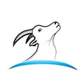 Goat head silhouette icon logo image vector