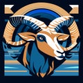 Goat head. Vector illustration for your graphic design, t-shirt and other uses. Generative AI Royalty Free Stock Photo