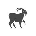 Goat horned cattle domestic animal livestock meat milk cheese production butchery icon vector