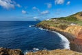 Goat island and lighthouse in Terceira, wide angle