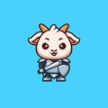 Goat Knight Cute Creative Kawaii Cartoon Mascot Logo