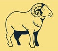 Goat Line Art Royalty Free Stock Photo