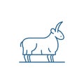 Goat line icon concept. Goat flat vector symbol, sign, outline illustration.