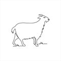 Goat line draw coloring animal vector