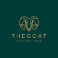 Goat line logo design template