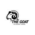 Goat logo design modern illustration,head goat logo or sheep logo,vector template,black and white logo Royalty Free Stock Photo