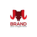 Goat logo template, red goat. animal logo Royalty Free Stock Photo