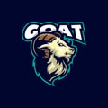 Goat mascot logo design vector with modern illustration concept style for badge, emblem and t shirt printing. Goat head Royalty Free Stock Photo