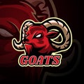Goat mascot sport esport logo design