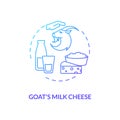 Goat milk cheese blue gradient concept icon