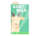Goat milk liquid icon cartoon vector. Mineral rural