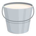 Goat milk steel bucket icon cartoon vector. Food splash