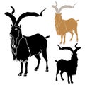 Goat mountain silhouette black Royalty Free Stock Photo