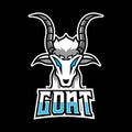 Goat sheeep mascot sport esport logo gaming white fur black horn