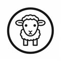 Clean-lined Sheep Icon In Black And White - Graphic Design Inspiration