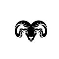 Goat sheep rams head big horn hornet silhouette logo icon designs vector simple illustrationa Royalty Free Stock Photo