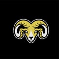 Goat sheep rams head gold horn hornet logo icon designs vector simple illustrationa Royalty Free Stock Photo