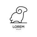 Goat sheep rams line stand icon designs vector simple black illustration