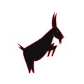 Goat silhouette. black and red goat logo