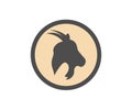 Goat silhouette, farm animals, abstract goat logo design. Head goat art design inspiration use on web and mobile apps. Royalty Free Stock Photo