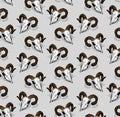 Goat skull pattern seamless. Goat head skeleton hand drawing background. Vector texture Royalty Free Stock Photo