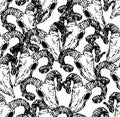 Goat skull pixel art pattern seamless. pixelated Goat head skeleton background. 8 bit texture Royalty Free Stock Photo