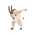 Goat standing in dub dancing pose, cute cartoon animal doing dubbing vector Illustration on a white background Royalty Free Stock Photo