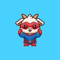 Goat Super Hero Cute Creative Kawaii Cartoon Mascot Logo
