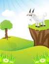 Goat on the top of hill Royalty Free Stock Photo