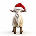 Photorealistic 3d Rendering Of Goat In Santa Hat Royalty Free Stock Photo