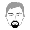 Goatee Beard style men in face illustration Circle Facial hair mustache. Van Dyke elegant Vector grey black portrait