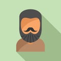 Goatee fashion beard icon flat vector. Hipster portrait