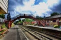 Drama of the bridge and sky at Goathland Royalty Free Stock Photo