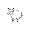 goatling icon in sketch style. Element of sheep for mobile concept and web apps illustration. Sketch icon for website design and d