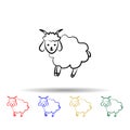Goatling multi color icon. Simple thin line, outline vector of sheep icons for ui and ux, website or mobile application