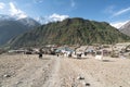 Goats in Annapurna circuit,trekking Royalty Free Stock Photo