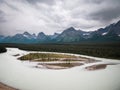 Goats and Glaciers overlook on the Icefield`s Parkway in Jasper Royalty Free Stock Photo