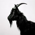 A goats head silhouette against white background