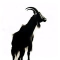 A goats head silhouette against white background