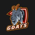 Goats head simple mascot animals logo