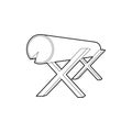 Goats for sawing logs icon, outline style