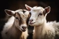 Goats white closeup. Generate Ai