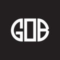 GOB letter logo design on black background. GOB creative initials letter logo concept. GOB letter design