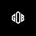 GOB letter logo design with polygon shape. GOB polygon and cube shape logo design. GOB hexagon vector logo template white and Royalty Free Stock Photo