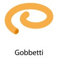 Gobbetti pasta icon, isometric style Royalty Free Stock Photo