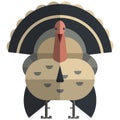 Gobbler poultry bird icon, flat vector isolated illustration. Farm bird. Domestic fowls.