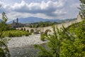 Gobbo Bridge also Devil Bridge or Ponte del Diavolo or Ponte Gobbo in Bobbio, Piacenza province, Trebbia Valley, Emilia Romagna,