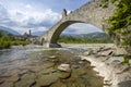 Gobbo Bridge also Devil Bridge or Ponte del Diavolo or Ponte Gobbo in Bobbio, Piacenza province, Trebbia Valley, Emilia Romagna,