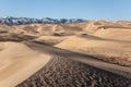 Gobi Desert Singing Sand Dunes mountain at background