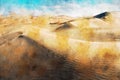 Gobi Desert Watercolor Sketch painting